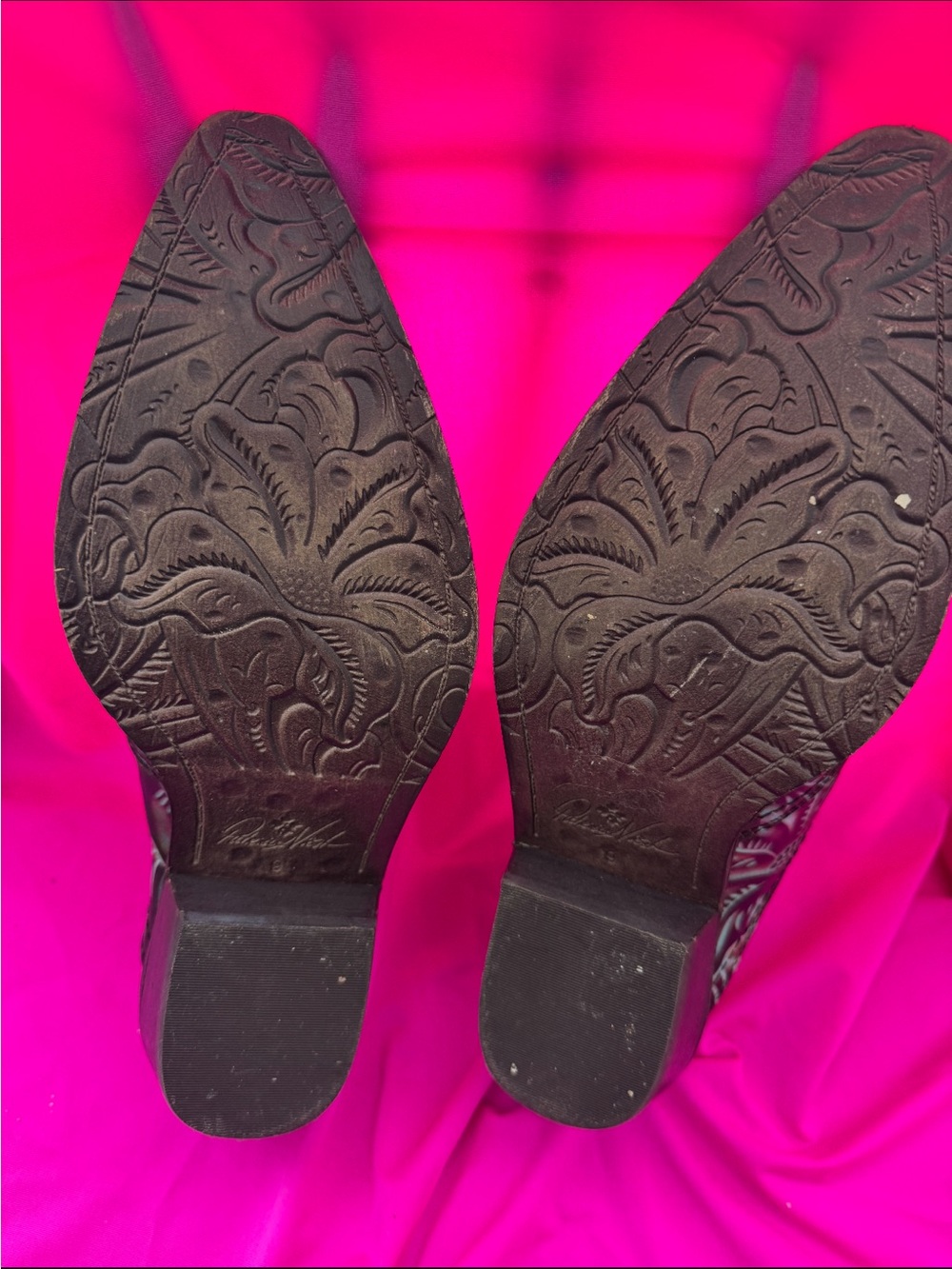 Patricia Nash Teal Embossed Leather Mule - Picture 3 of 4